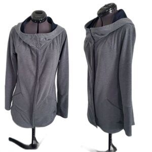 The North Face Women's Sweatshirt Small Gray Stretch Full Zip Jacket Hoodie